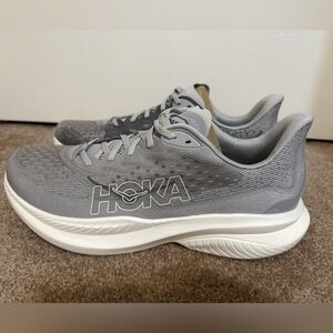 Hoka Gray and White Men's Sneakers/ Mach 6 Running Shoes